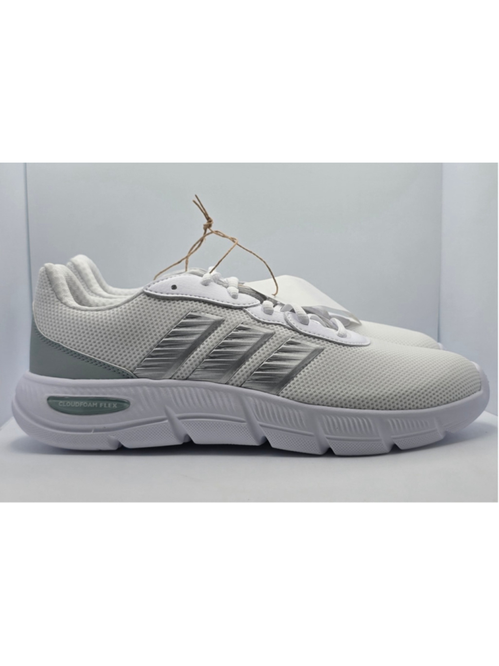 Women's Adidas Cloudfoam Flex Sneakers White Silver Size 8.5